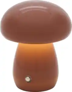 IDEENWELT Akku-Pilzleuchte ca. 13 cm hoch rostbraun