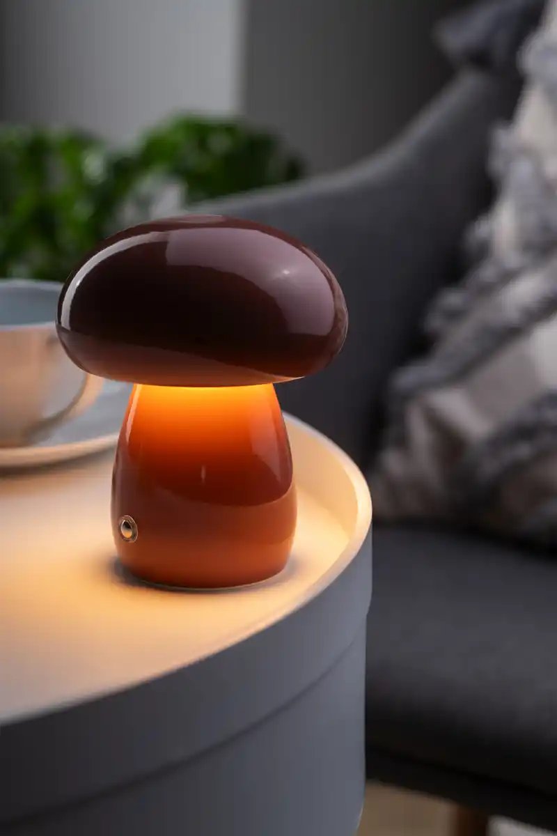 Bild 4 von IDEENWELT Akku-Pilzleuchte ca. 13 cm hoch rostbraun