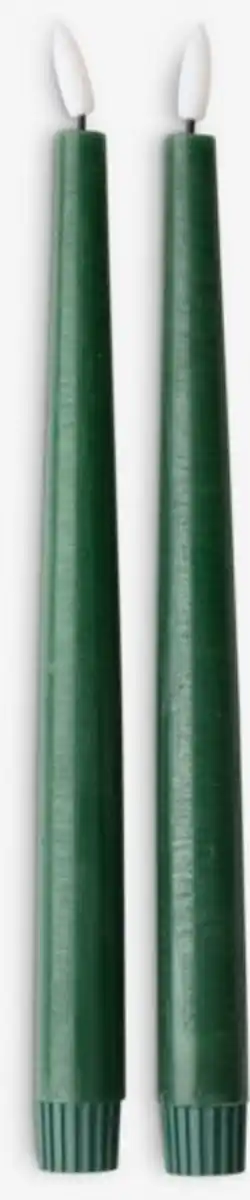 Bild 1 von LED-Kerze GAND H29cm 2Stk/Pck dunkelgrün