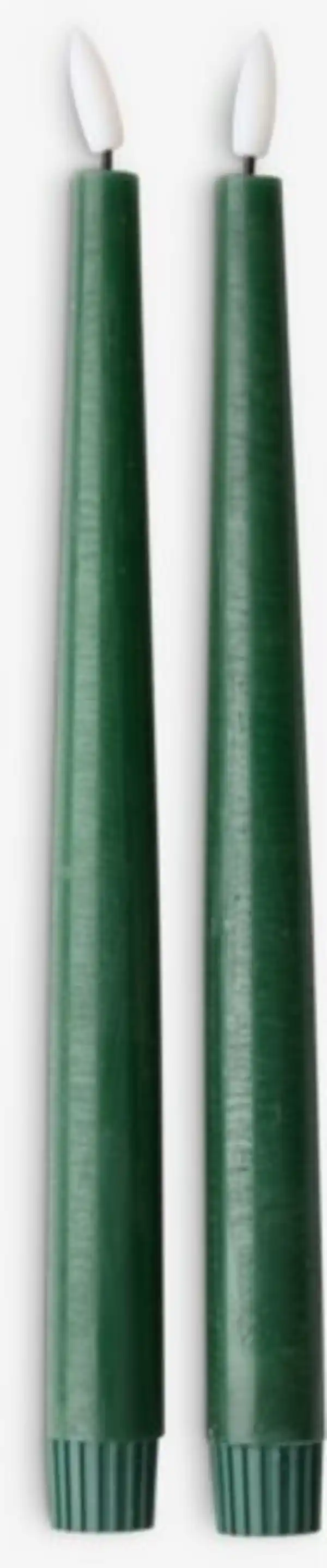 Bild 1 von LED-Kerze GAND H29cm 2Stk/Pck dunkelgrün
