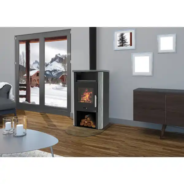 Bild 2 von WAMSLER Kaminofen »Cube«, Naturstein, 6 kW, Dauerbrand geeignet