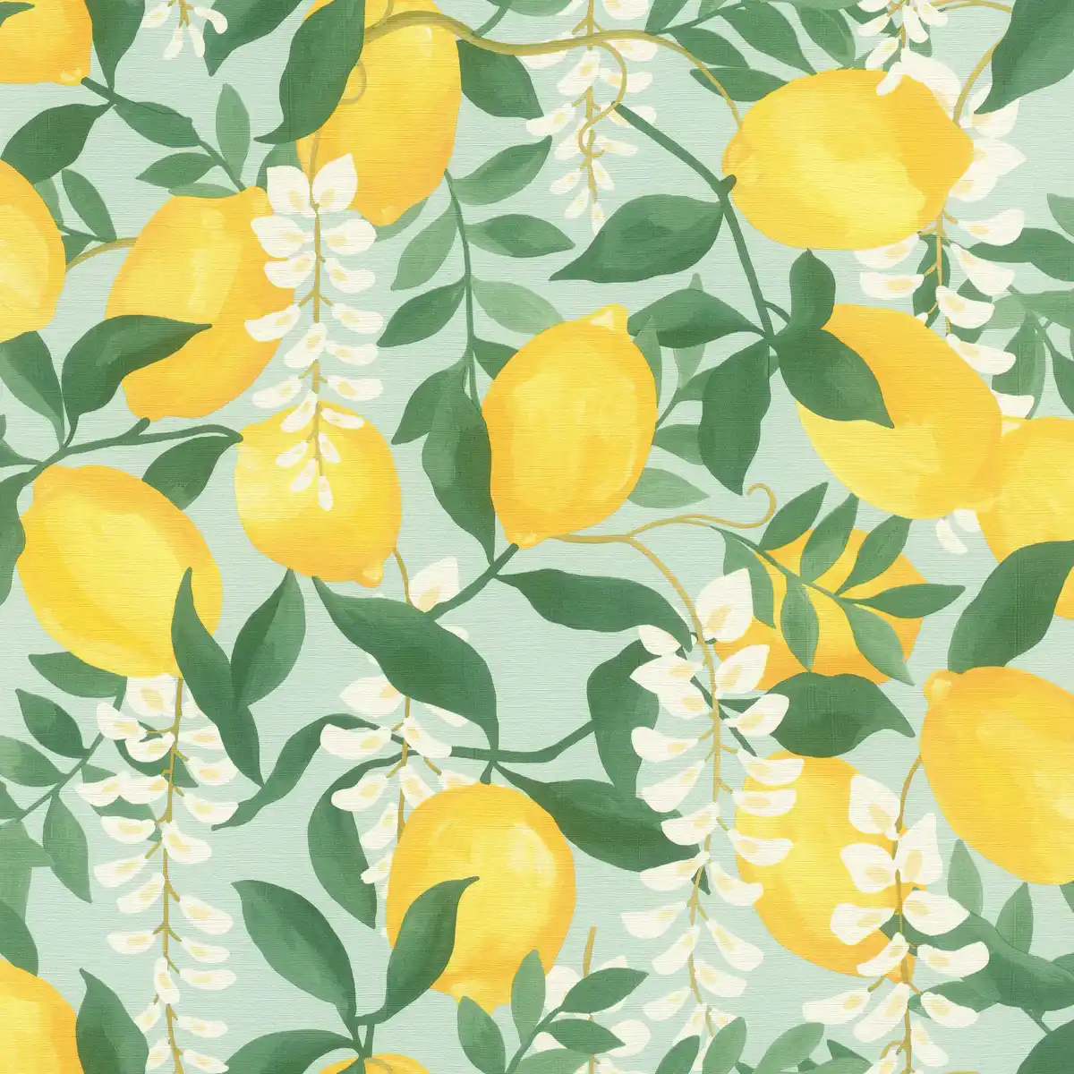 Bild 1 von Tesa x Rasch selbstklebende Tapete Portofino Zitronen gelb grün 6 x 0,53 m