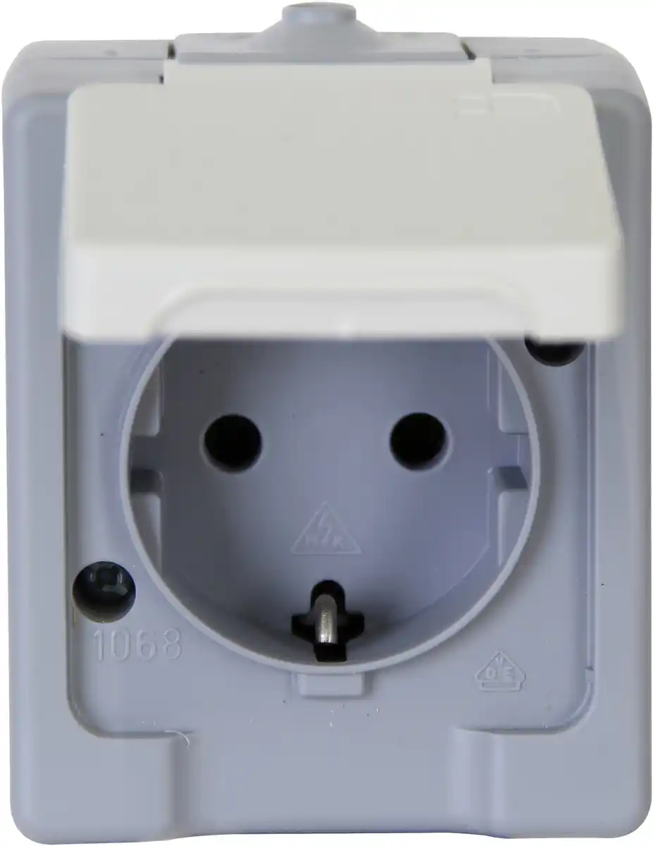 Bild 1 von Kopp Schutzkontakt-Steckdose Standard Aufputz grau 100648007