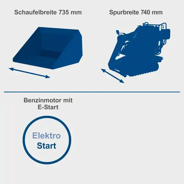 Bild 4 von SCHEPPACH Kompaktlader »MKL730«, 8,5 PS, 200kg Ladekapazität, E-Start, 740mm Spurbreite, 80 L Schaufel