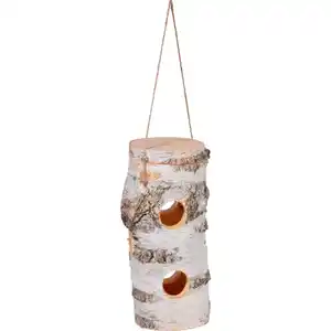 DOBAR Futterspender, aus naturbelassener Birke, BxHxL: 11 x 26 x 11cm