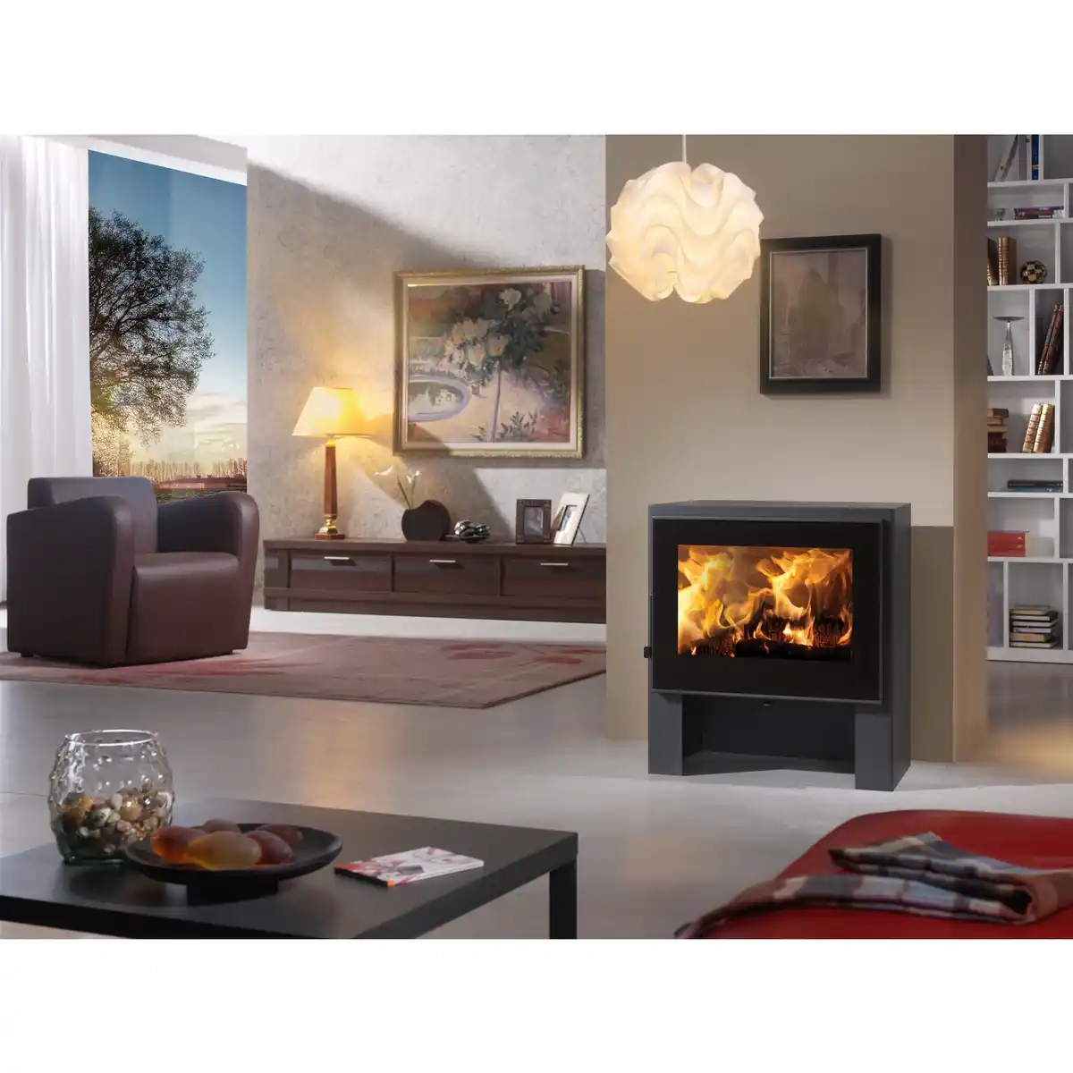 Bild 2 von PANADERO Kaminofen »Naxos«, schwarzmetallic, Stahl, 6,7 kW