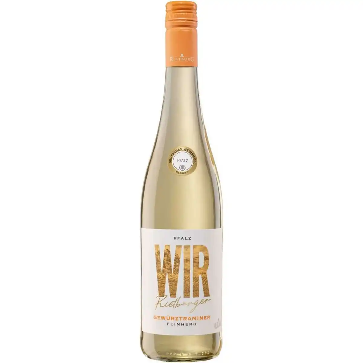 Bild 1 von Wir Rietburger Weißwein Pfalz Gewürztraminer QbA feinherb 0,75l