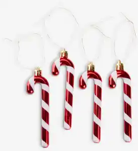 Weihnachtsbaumschmuck KVASIR rot/weiß 4Stk/Pck