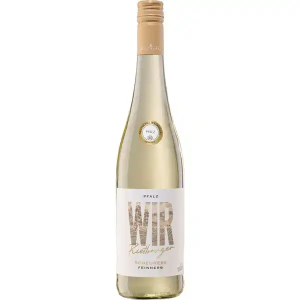 Bild 1 von Wir Rietburger Weißwein Pfalz Scheurebe QbA feinherb 0,75 l