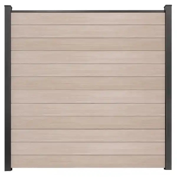 Bild 1 von GroJa Steckzaun 'BasicLine' schmal Stecksystem Eichefarben hell 180 x 180 cm