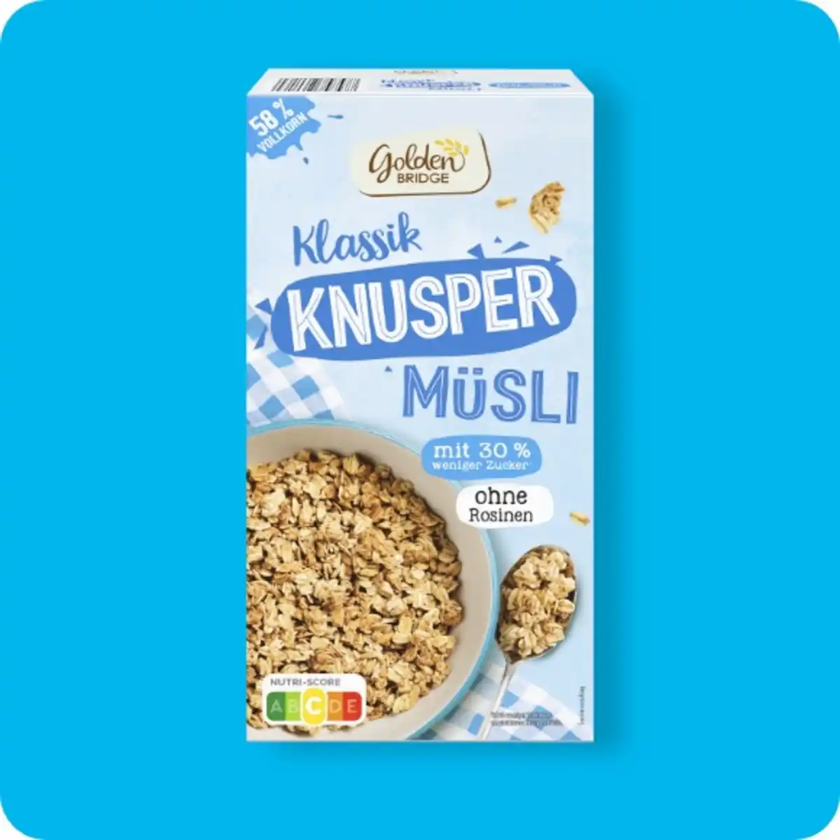 Bild 1 von GOLDEN BRIDGE Knuspermüsli, Weniger süß oder Schoko Keks