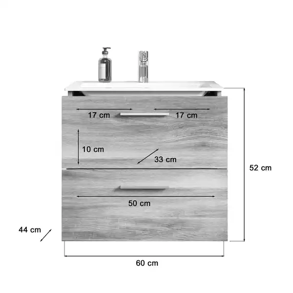 Bild 3 von Waschbeckenunterschrank »York«, BxHxT: 60 x 52 x 44 cm, Holzwerkstoff