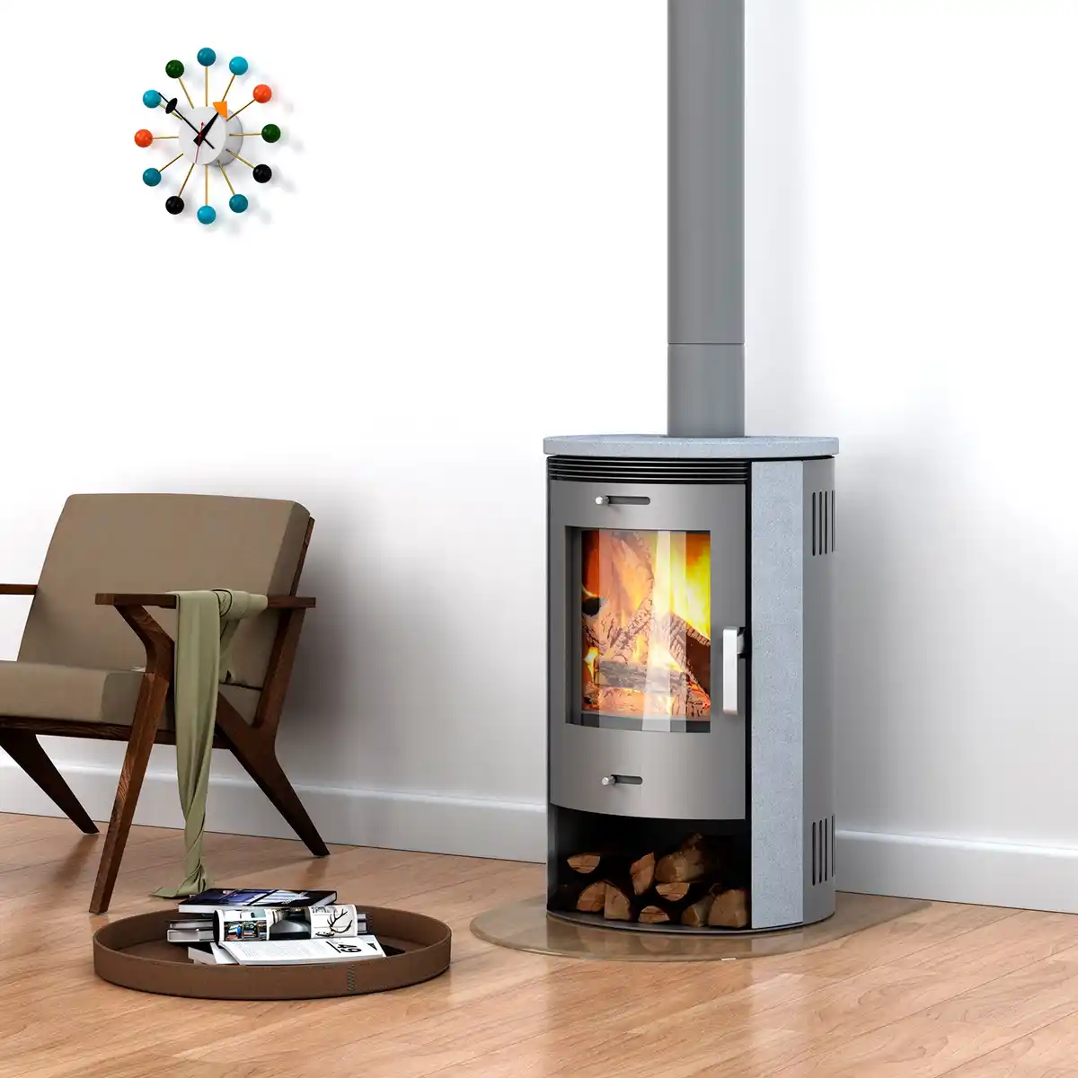 Bild 2 von accente Kaminofen »Nyborg 3.0«, grau, Naturstein, 7,5 kW