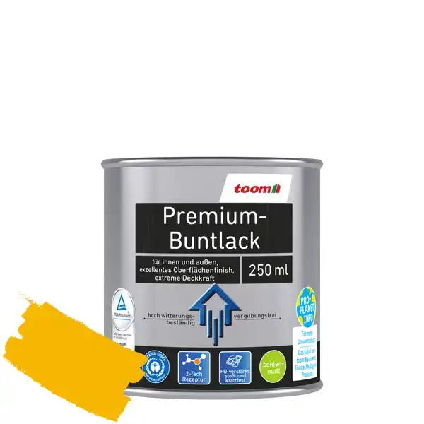 Bild 1 von toom Premium-Buntlack rapsgelb seidenmatt 250 ml