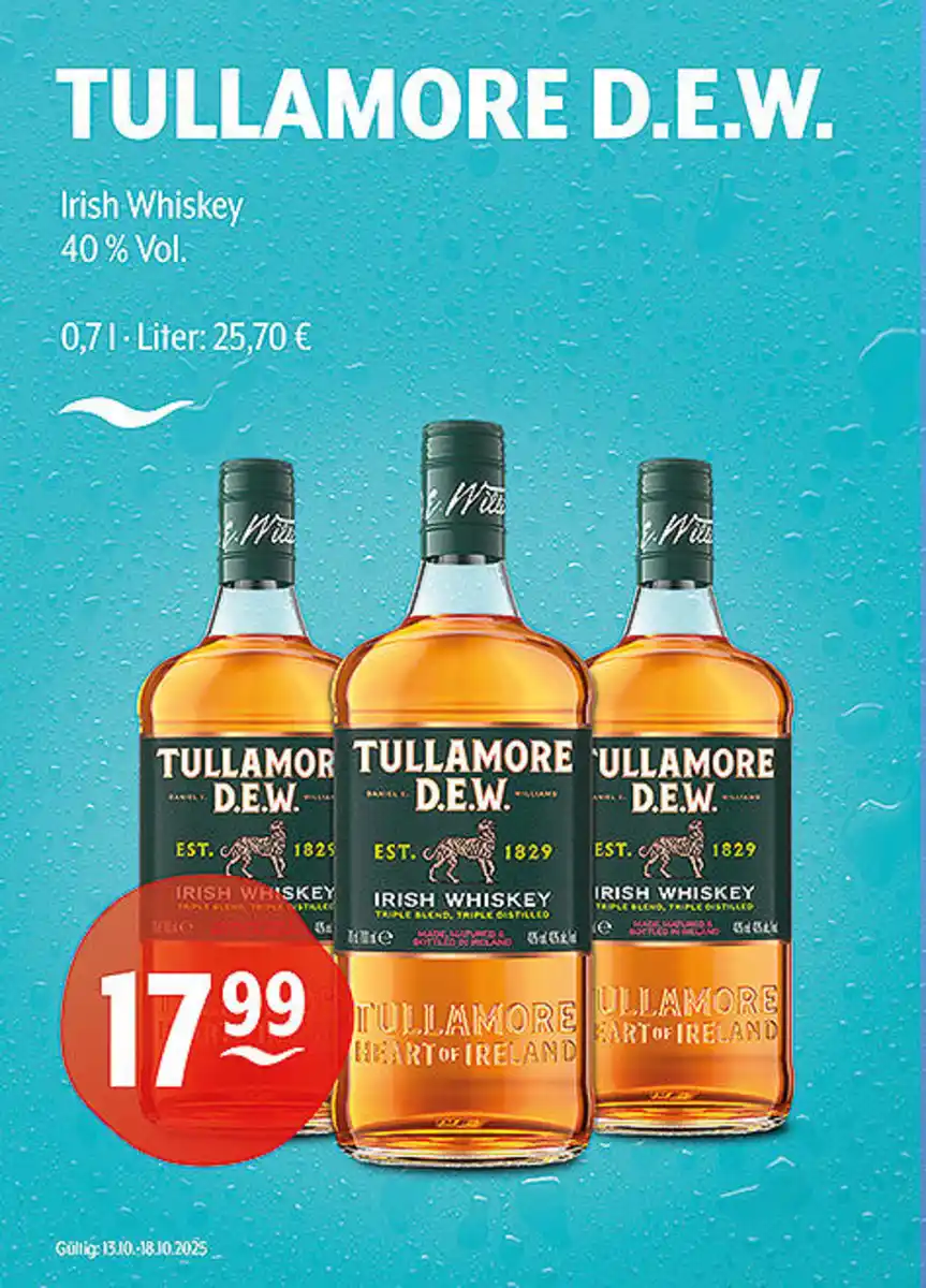 Bild 1 von TULLAMORE D.E.W. Irish Whiskey 40 % Vol.