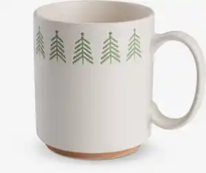 Becher FREKI Ø9xH10cm Steinzeug 39cl weiß und grün