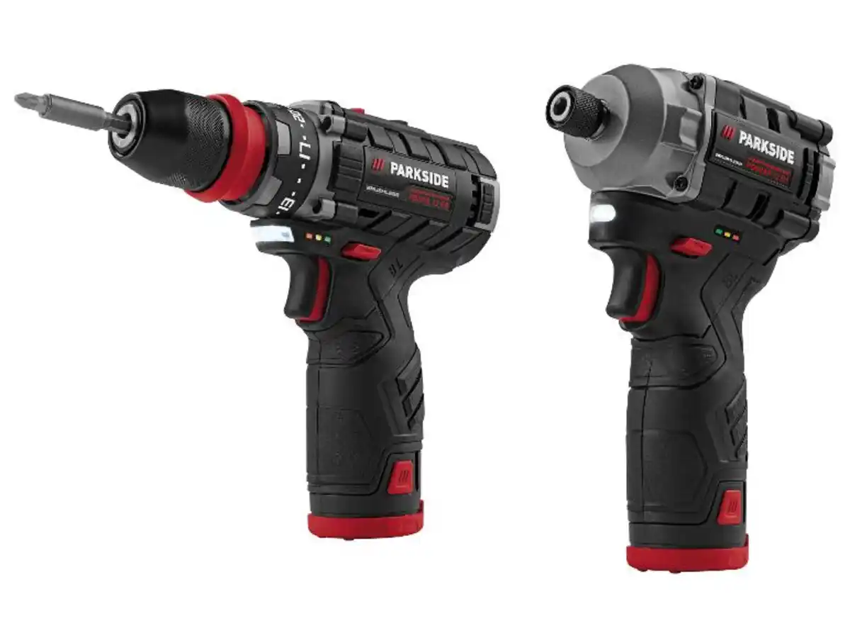 Bild 1 von PARKSIDE PERFORMANCE® 12 V Akku-Bohrschrauber »PBSPA 12 E4« und Akku-Schlagschrauber »PDSSAP 12 B1«, mit 2 Akkus und Ladegerät,  2 Ah