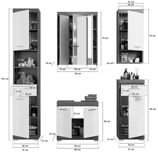 Bild 3 von Badmöbel-Set »Scout«, 5-teilig