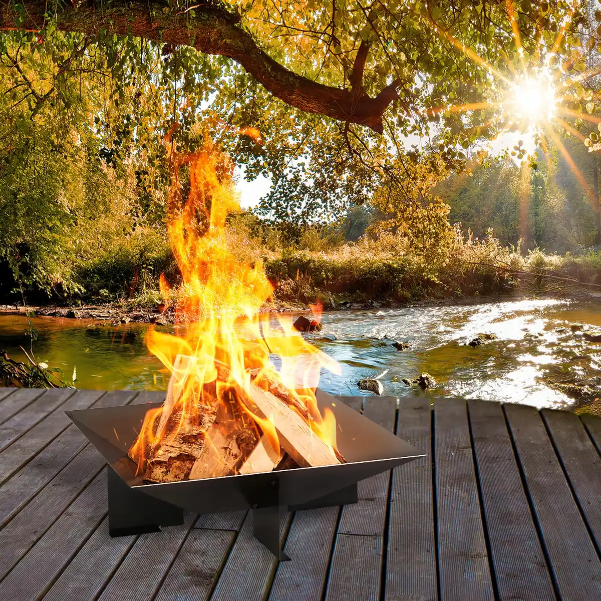 Bild 2 von Wilk Feuerschale »Square«, BxTxH: 56 x 56 x 20 cm, Handarbeit aus Stahl