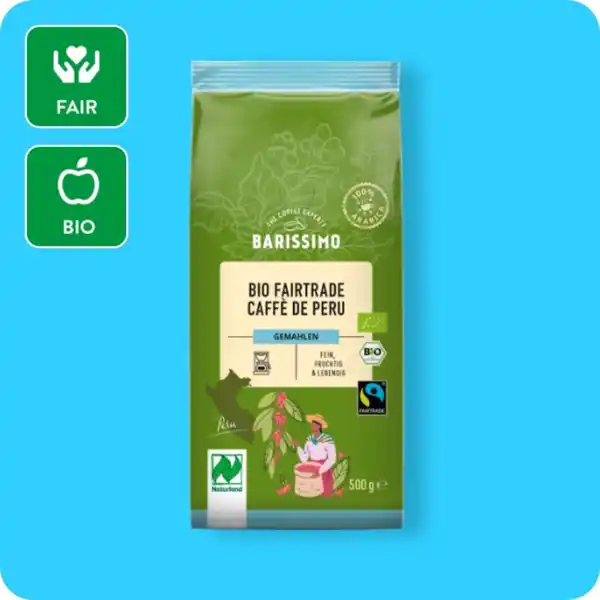 Bild 1 von BARISSIMO Bio-Fairtrade-Kaffee, Gemahlen oder Ganze Bohne
