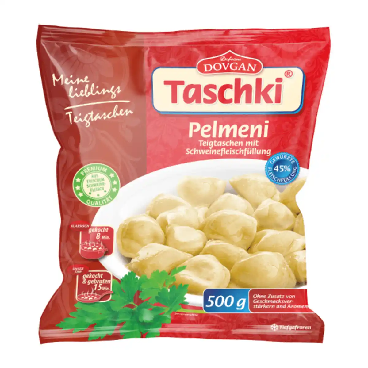 Bild 1 von DOVGAN Taschki Pelmeni Schweinefleisch 500g