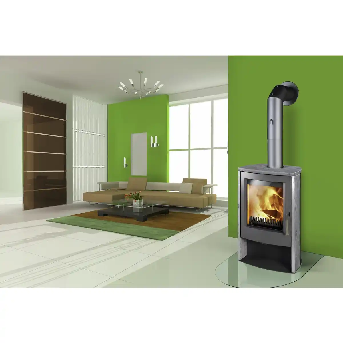 Bild 2 von THORMA Kaminofen »Alvesta II«, schwarz, Speckstein, 8 kW, Zeitbrand geeignet