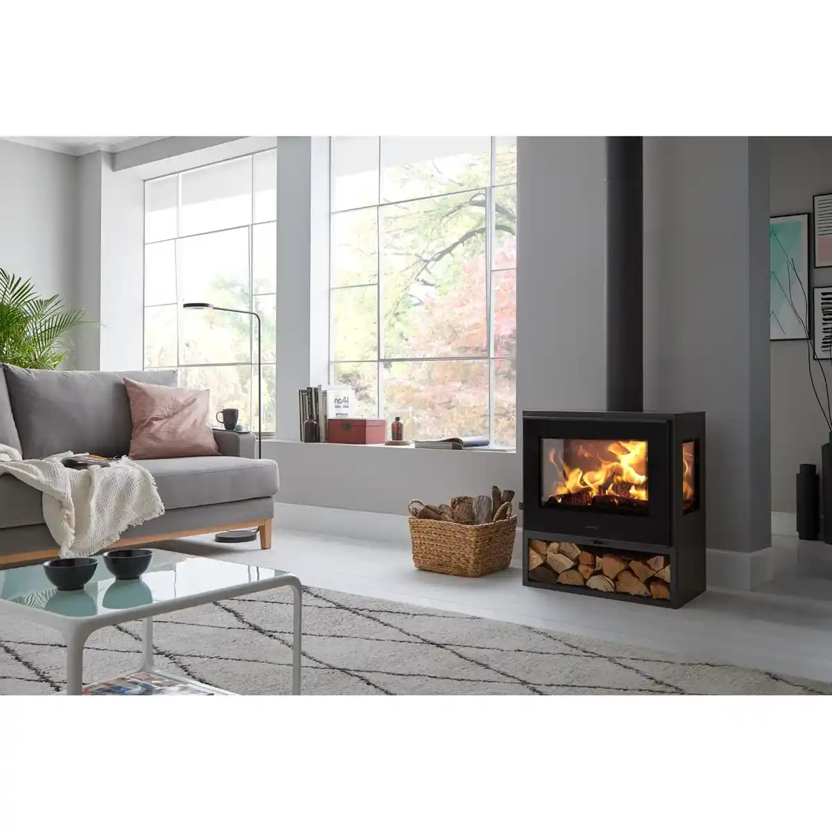 Bild 2 von PANADERO Kaminofen »Java Trivision«, schwarzmetallic, Stahl, 5,9 kW