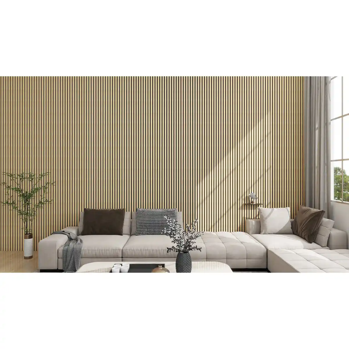 Bild 2 von DEAL Akustikpaneel, 2er-Pack, BxL: 28 x 240 cm, MDF, Eiche