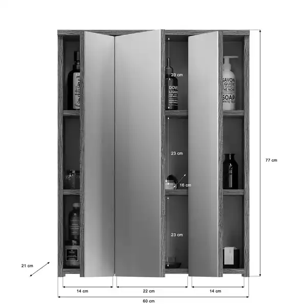 Bild 3 von Spiegelschrank »Blake«, BxHxT: 64 x 77 x 21 cm, beleuchtet