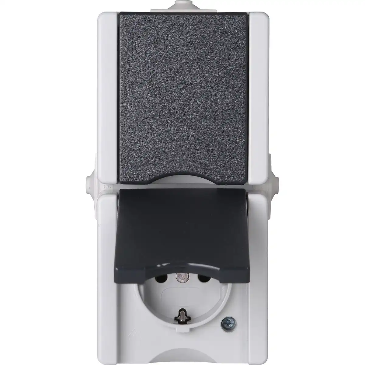 Bild 1 von Kopp Steckdose mit Klappdeckel 2-fach proAQA grau Aufputz 947556008