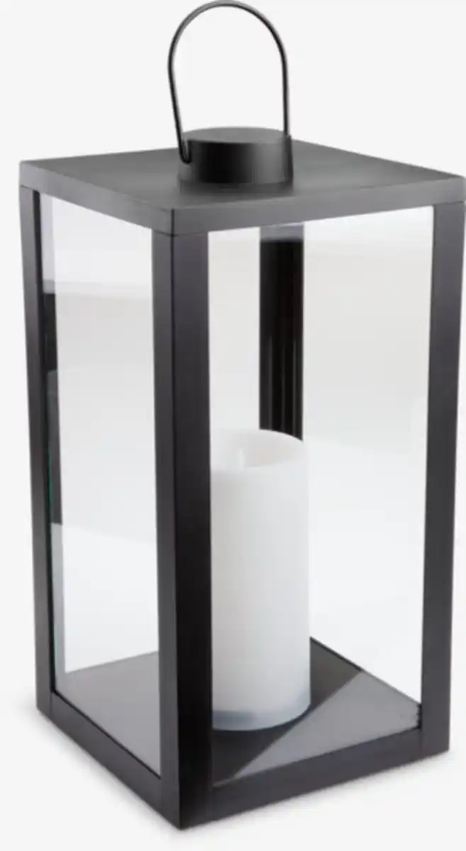 Bild 1 von Laterne GEFJON B20×L20×H40cm schwarz m/LED und Timer