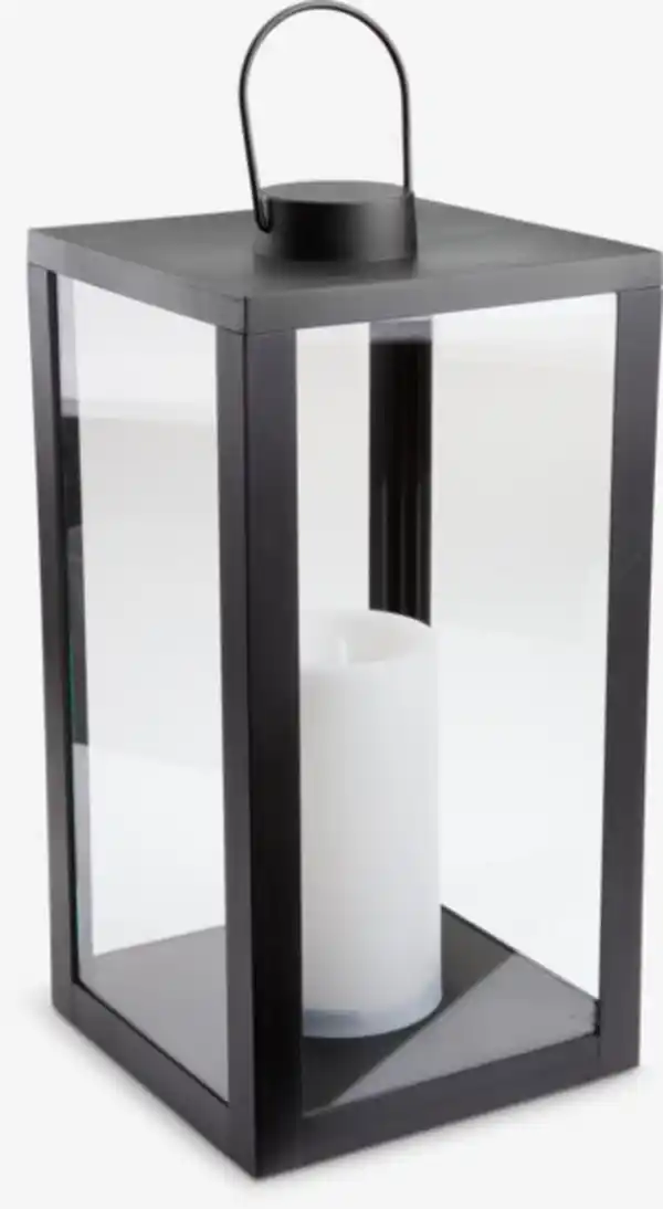 Bild 1 von Laterne GEFJON B20×L20×H40cm schwarz m/LED und Timer