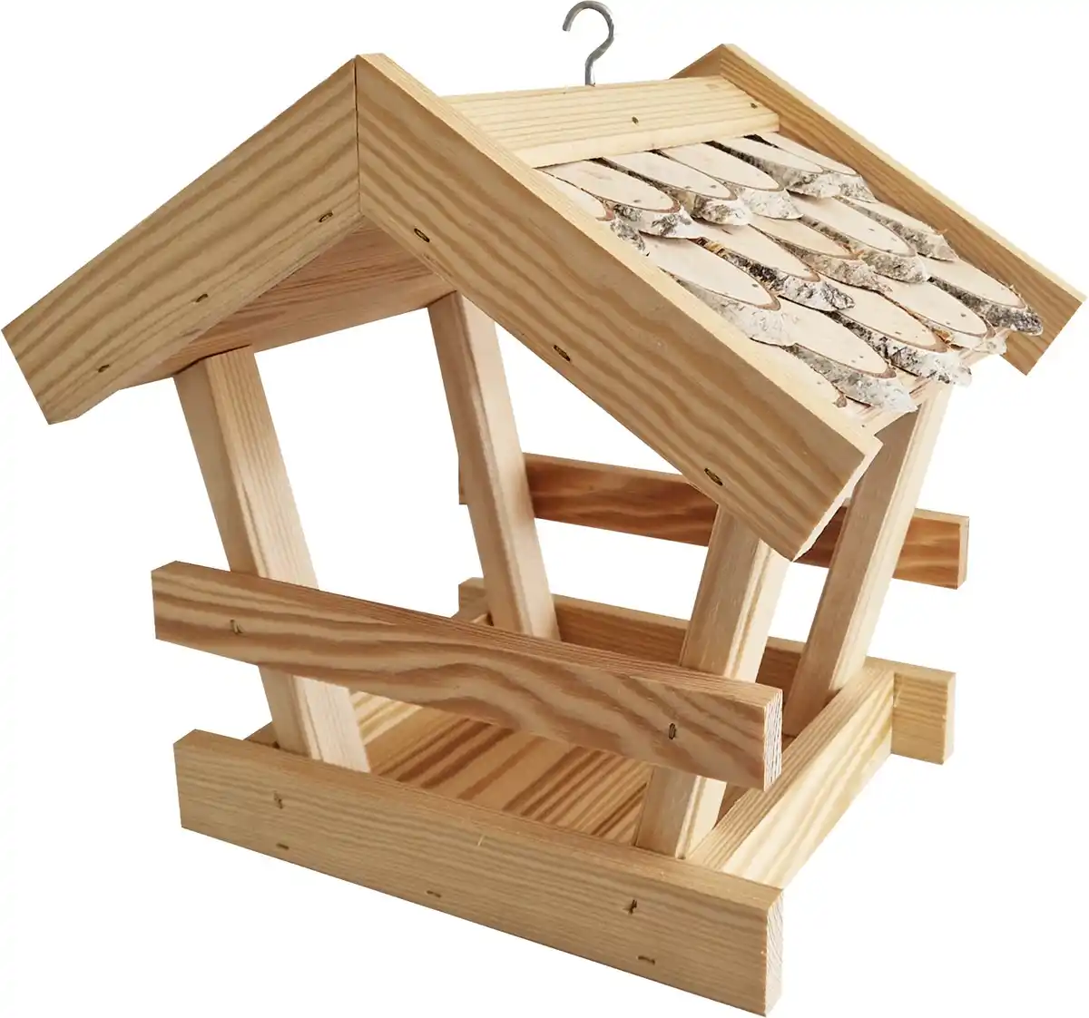 Bild 1 von Vogelhaus mit Birkenschindeln L 26 x B 23 x H 25 cm