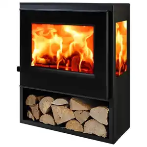 PANADERO Kaminofen »Java Trivision«, schwarzmetallic, Stahl, 5,9 kW