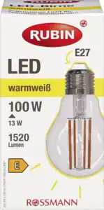 RUBIN LED Birne klar 100 W (Filament)