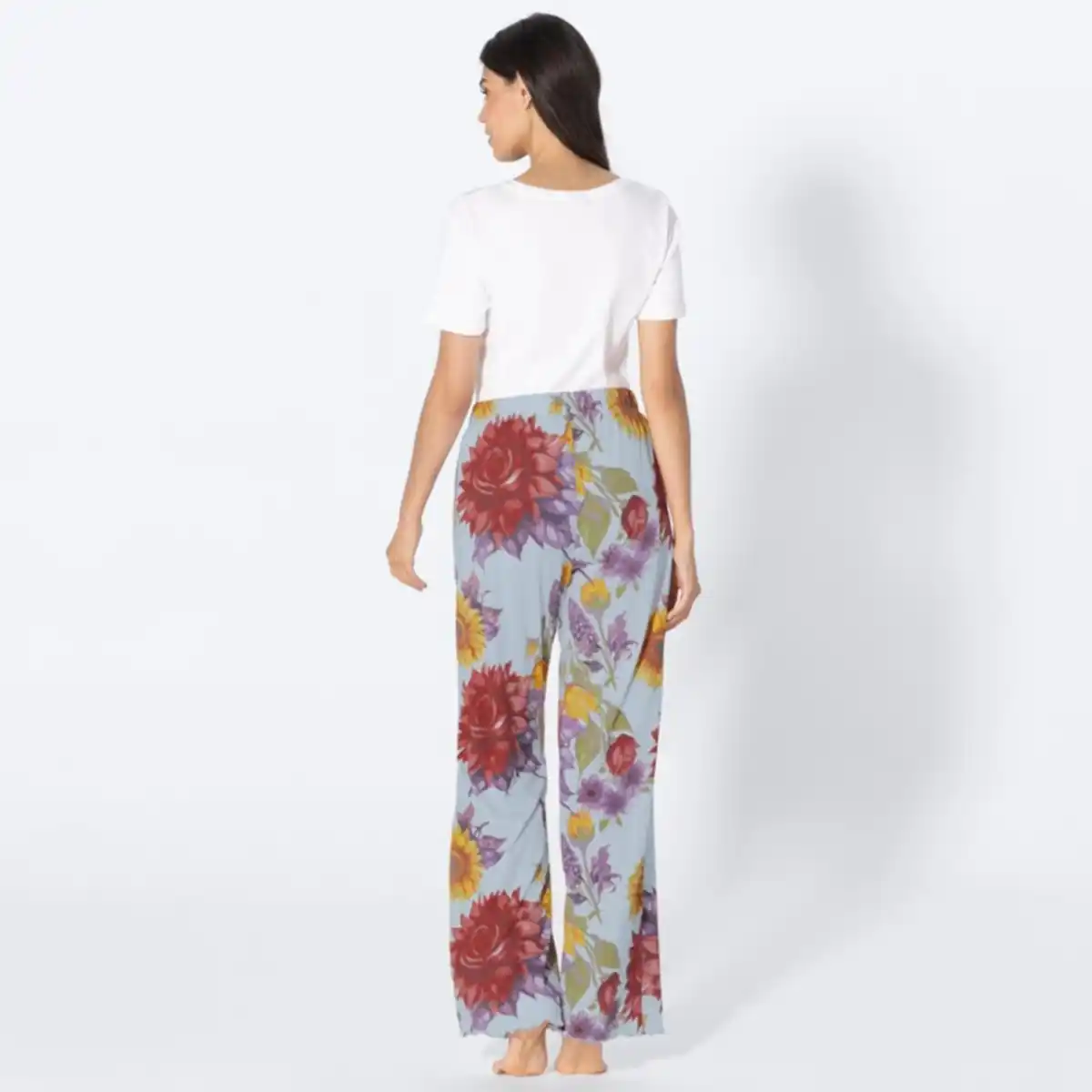 Bild 4 von Damen-Schlafanzug-Hose mit Blumen-Muster