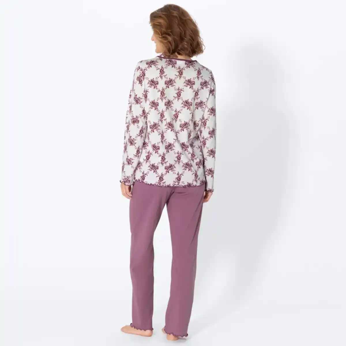 Bild 4 von Damen-Schlafanzug mit Rosenrautenprint, 2-teilig