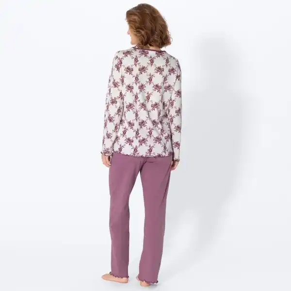 Bild 4 von Damen-Schlafanzug mit Rosenrautenprint, 2-teilig