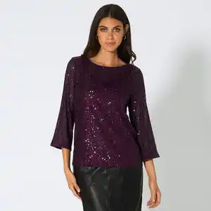 Damen-Langarmshirt mit Pailletten
