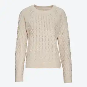 Damen-Pullover mit Struktur und Schmucksteinen