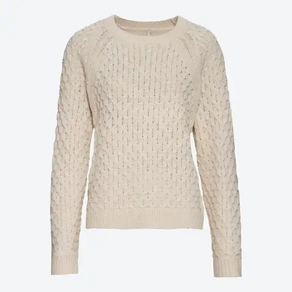 Bild 1 von Damen-Pullover mit Struktur und Schmucksteinen