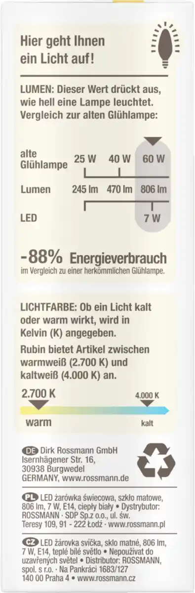 Bild 4 von RUBIN LED KERZE MATT 60W