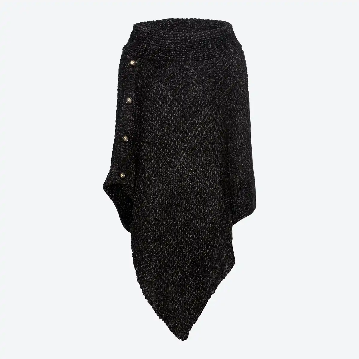 Bild 1 von Damen-Strick-Poncho mit dekorativen Knöpfen