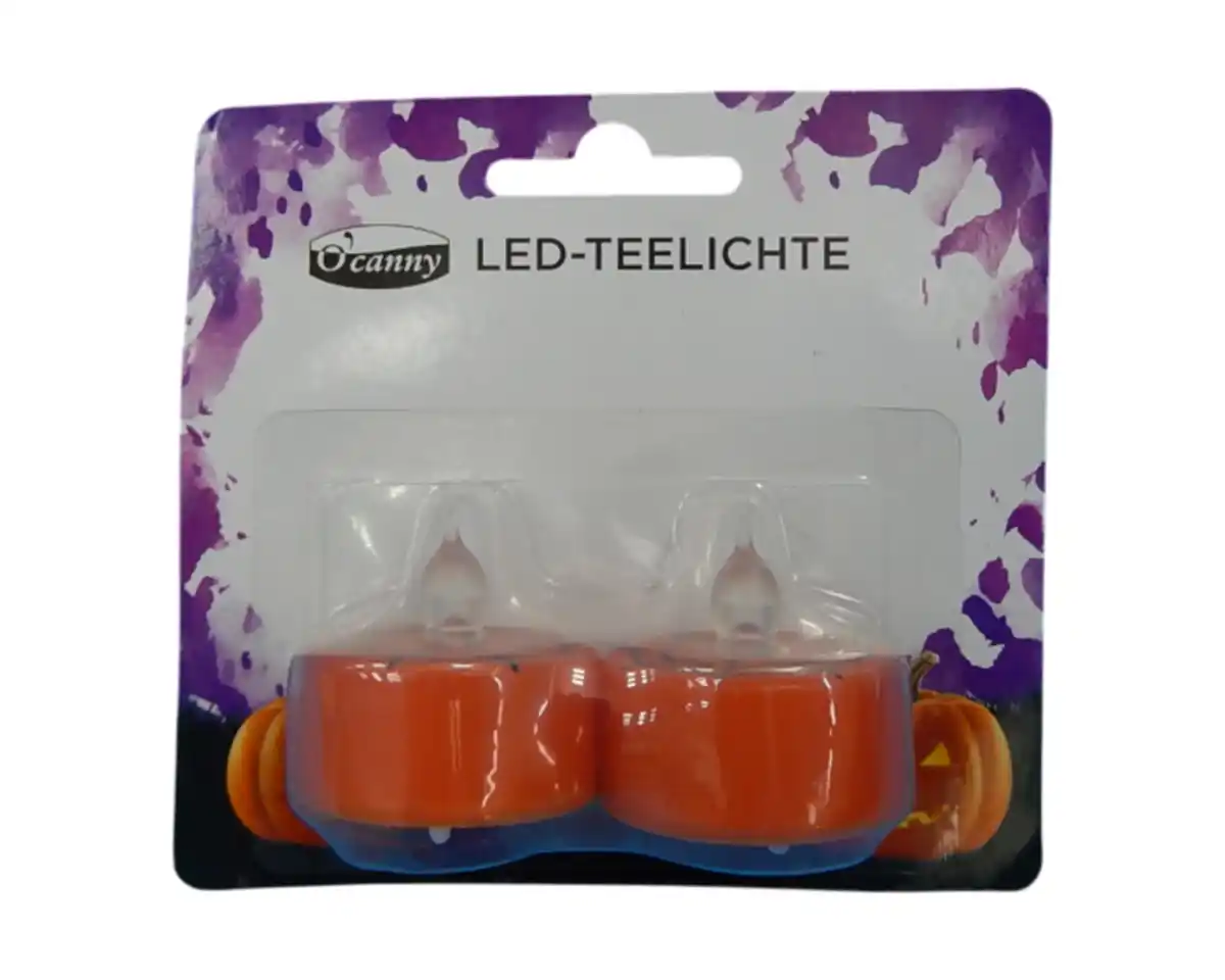 Bild 1 von LED Teelichte 2er Halloween orange