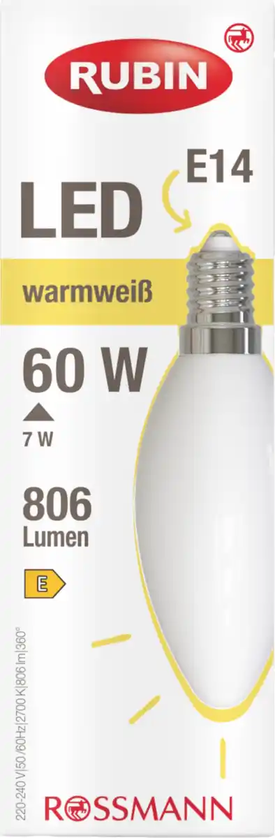 Bild 1 von RUBIN LED KERZE MATT 60W