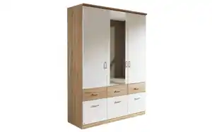 Rauch - Drehtürenschrank Bremen-Extra, Eiche Sonoma-Nachbildung/alpinweiß, 136 x 199 cm