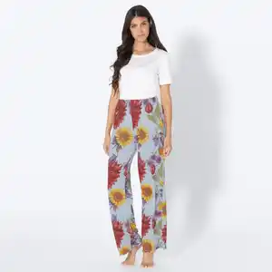 Damen-Schlafanzug-Hose mit Blumen-Muster