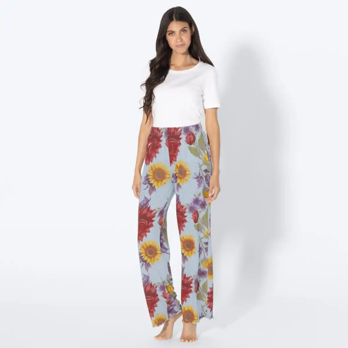 Bild 1 von Damen-Schlafanzug-Hose mit Blumen-Muster