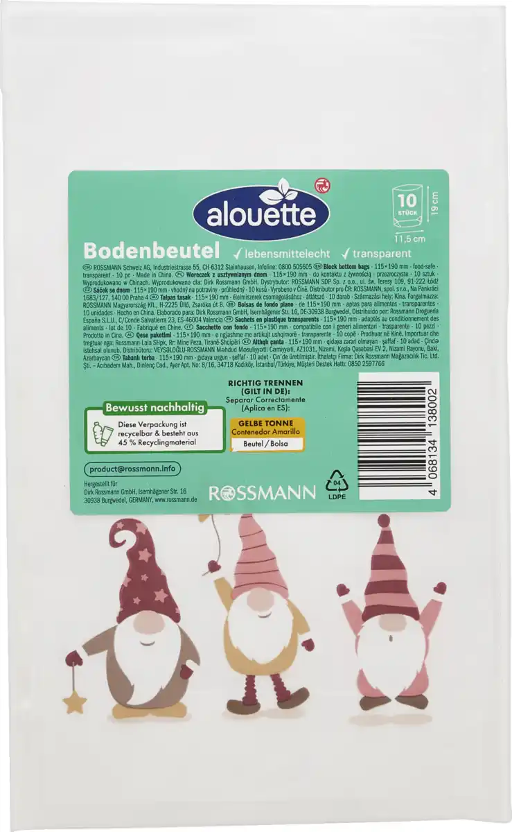 Bild 1 von alouette Bodenbeutel klein Wichtel/Streumotiv