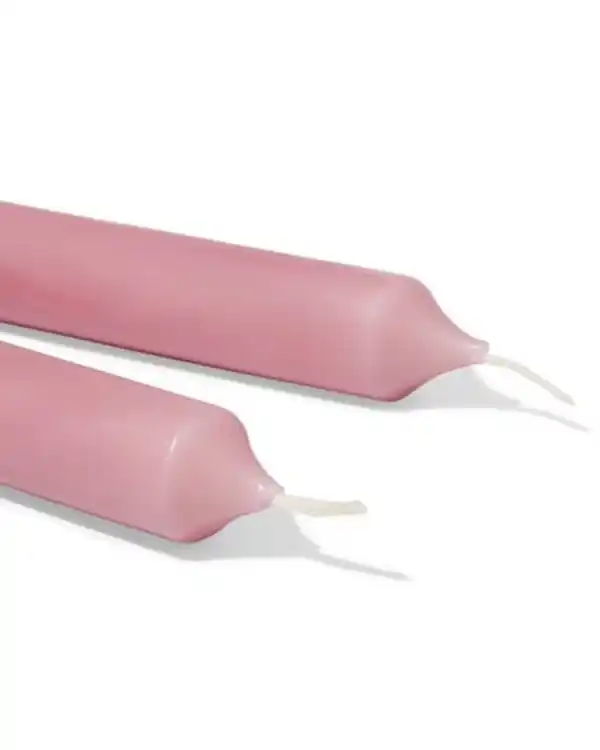 Bild 3 von Lange Haushaltskerze, Ø 2,2 × 29 cm, Altrosa – 12 Stück